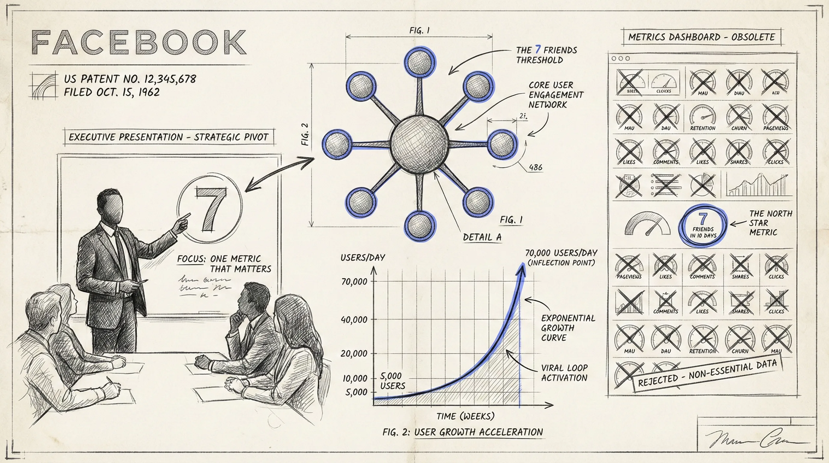 Facebook growth metric — 7 friends in 10 days as North Star Metric