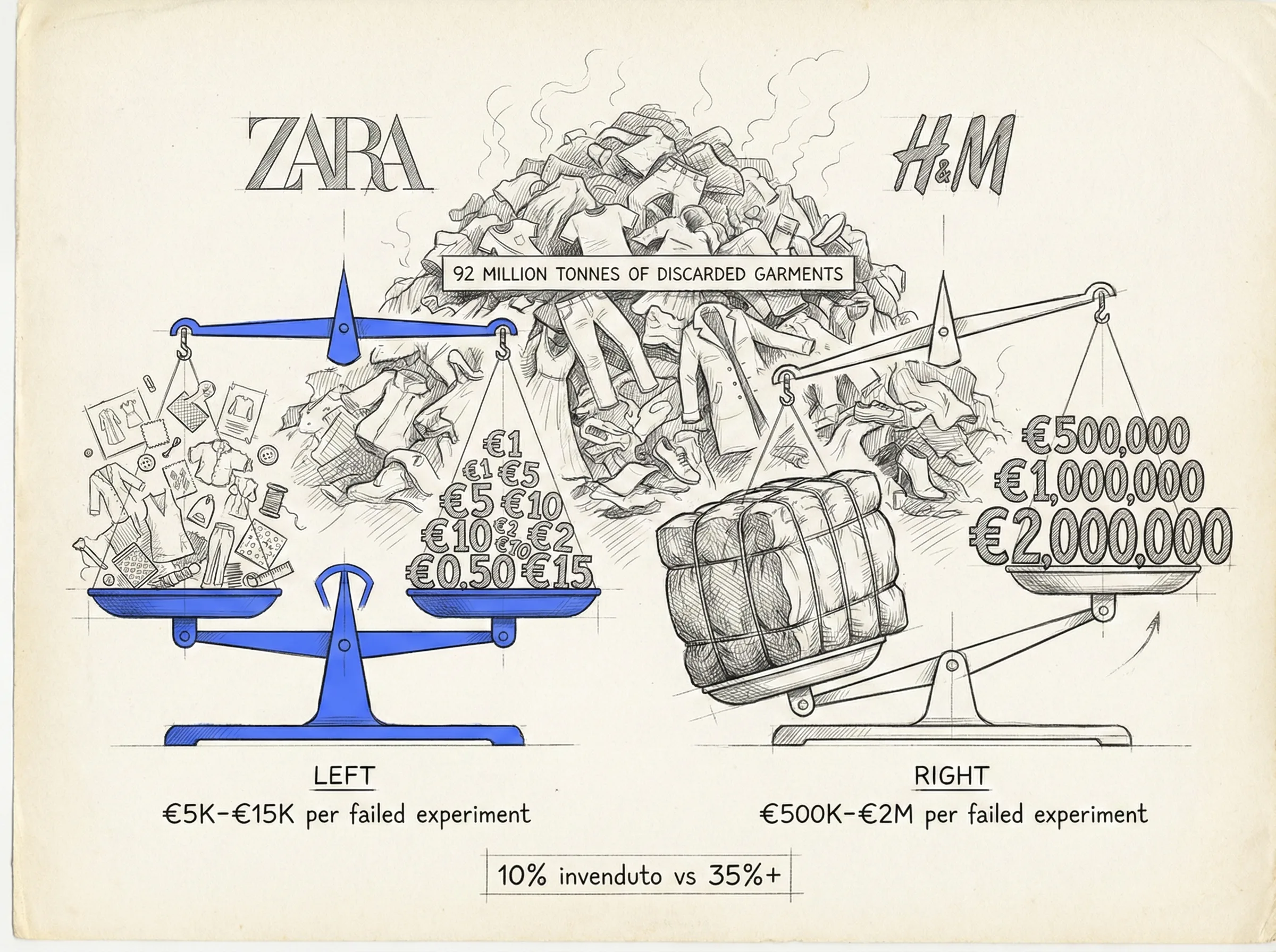 The cost of failure — Zara small batches vs H&M big bets